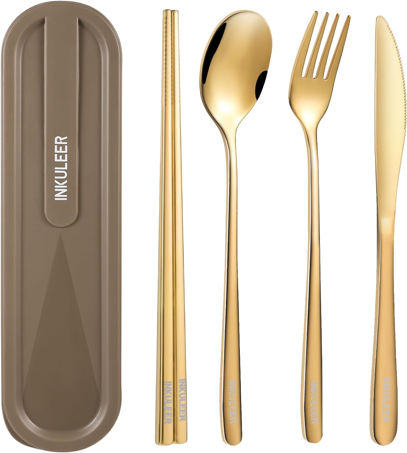 Travel cutlery set, Stainless Steel Cutlery, Reusable utensils set with case, Portable Silverware -18/8 Travel cutlery set, Stainless Steel Cutlery, Reusable utensils set with case, Portable Silverware -18/8